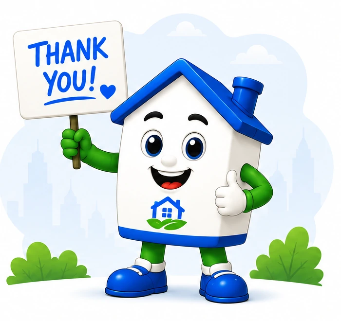 TenantSimplified mascot saying thank you